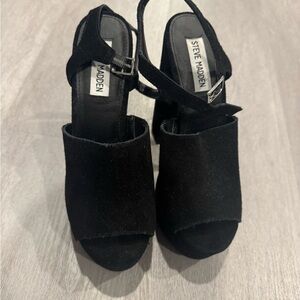 Steve Madden Black Heels with Chunky Block Heel